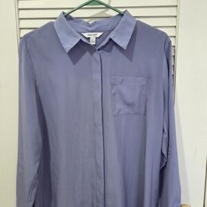 Nine West Women's Lavender Button Down Shirt